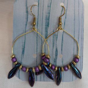 Glass bead earrings .